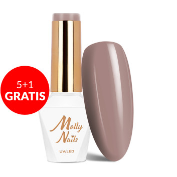 5+1gratis Lakier hybrydowy Molly Nails Choco Dreams Praline Perfection HEMA/Di-HEMA Free 8g Nr 351