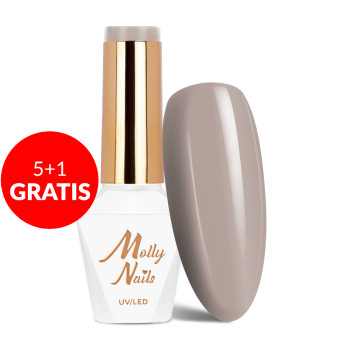 5+1gratis Lakier hybrydowy Molly Nails Choco Dreams Penaut Butter HEMA/Di-HEMA Free 8g Nr 353