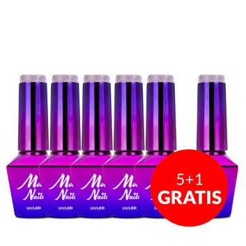 5+1gratis Lakier hybrydowy Molly Nails Wedding Dream & Champagne Party Fusion 8g Nr 386