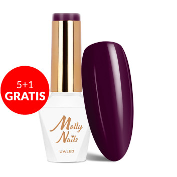 5+1gratis Lakier hybrydowy Molly Nails Energize Miss Kiss HEMA/Di-HEMA Free 8g Nr 495