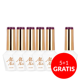 5+1gratis Lakier hybrydowy Molly Nails Energize Miss Kiss HEMA/Di-HEMA Free 8g Nr 495