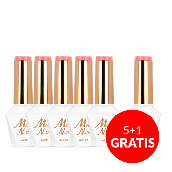 5+1gratis Lakier hybrydowy Molly Nails I'm Nudelover Celebrity HEMA/Di-HEMA Free 8g Nr 520