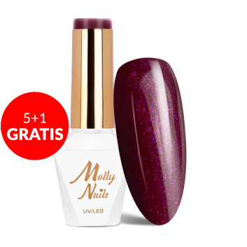 5+1gratis Lakier hybrydowy Molly Nails I'm Nudelover Lipgloss HEMA/Di-HEMA Free 8g Nr 527