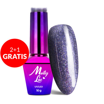 2+1gratis Lakier hybrydowy MollyLac Wedding Dream & Champagne Spumante 10g Nr 387