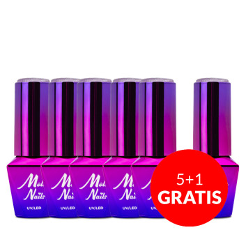 5+1gratis Lakier hybrydowy Molly Nails Cat Eye Womanity Miss Violet 8g Nr 442