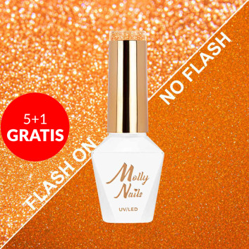 5+1gratis Lakier hybrydowy Molly Nails Flashing Lights Neon Fizziness HEMA/Di-HEMA Free 8g Nr 642