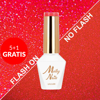 5+1gratis Lakier hybrydowy Molly Nails Flashing Lights Neon Wow Girl! HEMA/Di-HEMA Free 8g Nr 643