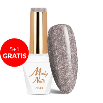 5+1gratis Lakier hybrydowy Molly Nails Story Time Let it Snow HEMA/Di-HEMA Free 8g Nr 627