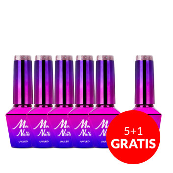 5+1gratis Lakier hybrydowy Molly Nails Bling it on! Shinemazing 8g Nr 508