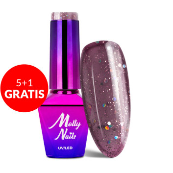 5+1gratis Lakier hybrydowy Molly Nails Bling it on! Shinemazing 8g Nr 508