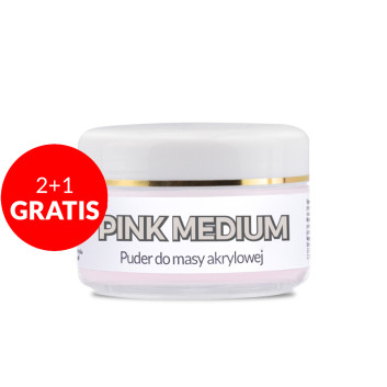 2+1gratis Puder akrylowy do paznokci Allepaznokcie Pink Medium Acrylic Powder 15g Nr 4