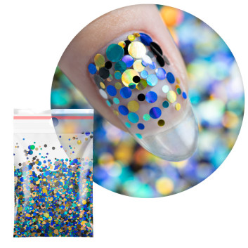 Kolorowa ozdoba do paznokci Pop-Up! Piegi Confetti Dropsy Kropki Kółeczka Princess Nails Nr 10 20g