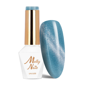 Magnetyczny lakier hybrydowy z efektem kociego oka Cat Eye Womanity Maledives Molly Nails HEMA/Di-HEMA Free 8g Nr 446