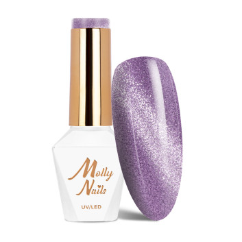 Magnetyczny lakier hybrydowy z efektem kociego oka Cat Eye Womanity Miss Violet Molly Nails HEMA/Di-HEMA Free 8g Nr 442