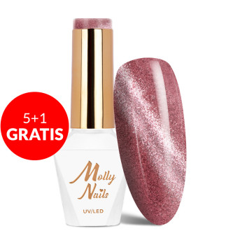5+1gratis Magnetyczny lakier hybrydowy Cat Eye Womanity Kissing Molly Nails HEMA/Di-HEMA Free 8g Nr 440