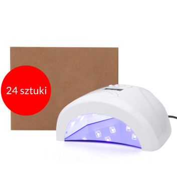 24sztuki Lampa do paznokci dual UV/LED 48W No Name do lakierów hybrydowych żeli i akrylożeli biała 1S