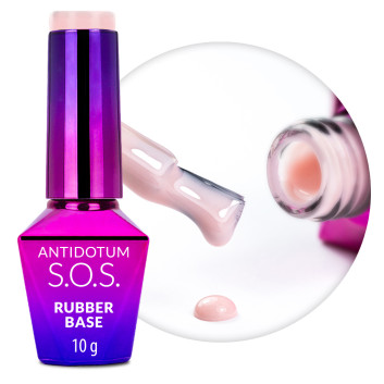 Baza kauczukowa elastyczne paznokcie manicure pedicure do mocowania ozdób S.O.S. Antidotum Molly Nails Babydoll 10g