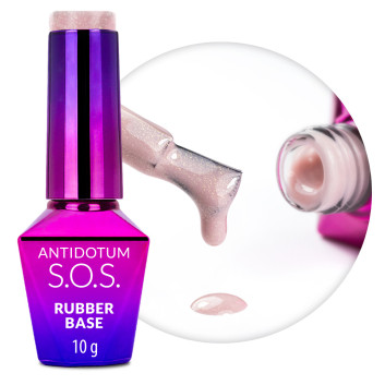 Baza kauczukowa elastyczne paznokcie manicure pedicure do mocowania ozdób S.O.S. Antidotum Molly Nails Endless Flame 10g
