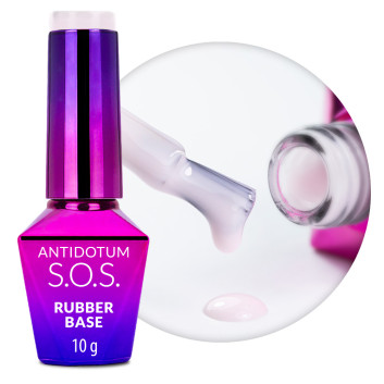 Baza kauczukowa elastyczne paznokcie manicure pedicure do mocowania ozdób S.O.S. Antidotum Molly Nails Milky Blush 10g