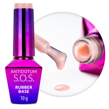 Baza kauczukowa elastyczne paznokcie manicure pedicure do mocowania ozdób S.O.S. Antidotum Molly Nails Rosy Mist 10g