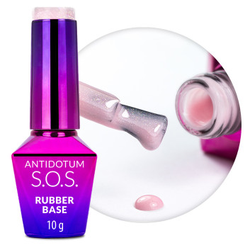 Baza kauczukowa elastyczne paznokcie manicure pedicure do mocowania ozdób S.O.S. Antidotum Molly Nails Sparkling Mousse 10g