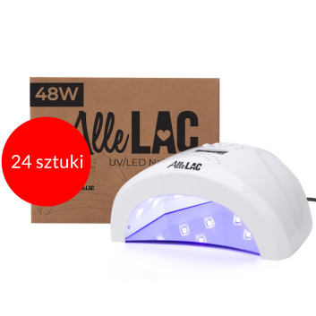 24sztuki Lampa do paznokci dual UV/LED 48W AlleLac do lakierów hybrydowych żeli i akrylożeli biała 1S