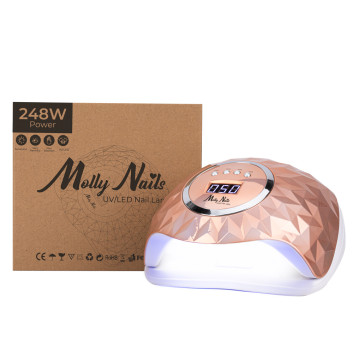 Lampa do paznokci dual UV/LED 248W Molly Nails do lakierów hybrydowych żeli i akrylożeli złota Y13