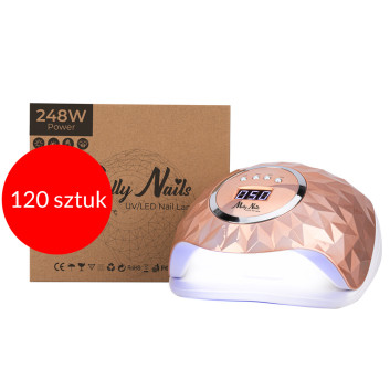120sztuk Lampa do paznokci dual UV/LED 248W Molly Nails do lakierów hybrydowych żeli i akrylożeli złota Y13