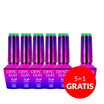 5+1gratis Kolorowy top bez przemywania top no wipe Crystal Glass Molly Nails Green HEMA/Di-HEMA Free 10g