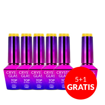 5+1gratis Kolorowy top bez przemywania top no wipe Crystal Glass Molly Nails Yellow HEMA/Di-HEMA Free 10g