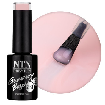 Baza średnio elastyczna kauczukowa Gummy Base 2in1 Ntn Premium Puff Peach HEMA i Di-HEMA free 5g Nr 1