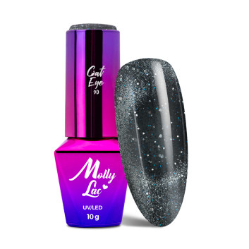 Magnetyczny lakier hybrydowy z efektem kociego oka Cat Eye Foxy Eyes Maximalist MollyLac 10g Nr 557