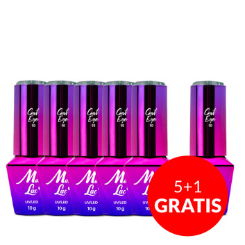 5+1gratis Lakier hybrydowy MollyLac Cat Eye Foxy Eyes Eye Of The Ocean 10g Nr 556