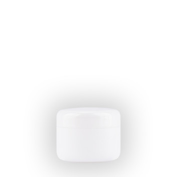 Słoik biały połysk termos 5 ml i biała nakrętka komplet model 01