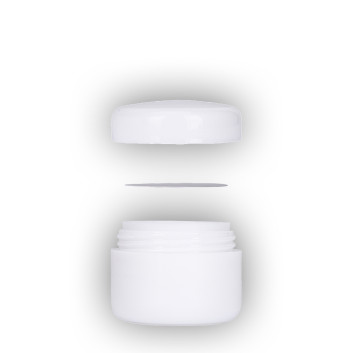 Słoik biały połysk termos 5 ml i biała nakrętka komplet model 01