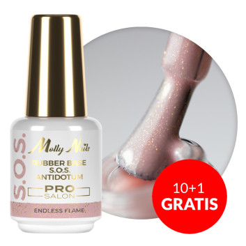 10+1gratis Baza kauczukowa elastyczne paznokcie do ozdób S.O.S. Antidotum Pro Salon Molly Nails Endless Flame 15g