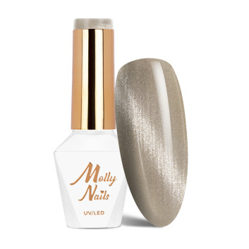 Magnetyczny lakier hybrydowy z efektem kociego oka Cat Eye Crystal Water Molly Nails HEMA/Di-HEMA Free 8g Nr 160