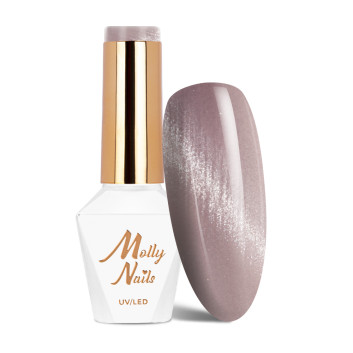 Magnetyczny lakier hybrydowy z efektem kociego oka Cat Eye Crystal Water Molly Nails HEMA/Di-HEMA Free 8g Nr 163