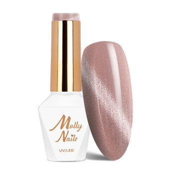 Magnetyczny lakier hybrydowy z efektem kociego oka Cat Eye Crystal Water Molly Nails HEMA/Di-HEMA Free 8g Nr 164