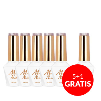 5+1gratis Magnetyczny lakier hybrydowy z efektem kociego oka Cat Eye Crystal Water Molly Nails HEMA/Di-HEMA Free 8g Nr 165