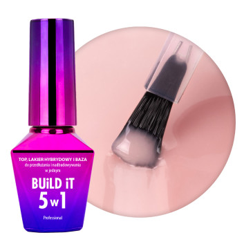 Build It 5w1 MollyLac baza lakier i top w jednym peach 10g