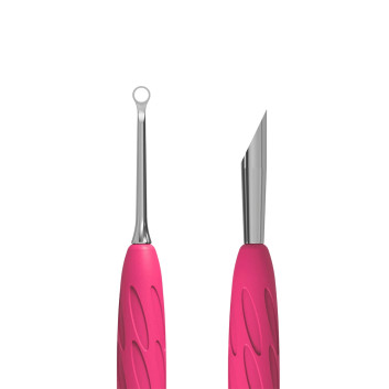 Kopytko do manicure Gummy z silikonową rękojeścią Staleks Uniq 11 TYPE 2 kopytko skośne i pierścień