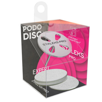 Dysk tarcza do pedicure PODODISC Staleks Expert zestaw trzpień dysk + nakładki tarcze wymienne L 180 grit 20 mm 5 szt