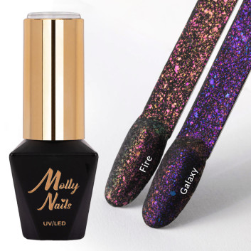 Top matowy no wipe z drobinkami Molly Nails Princess Satin Top Fire Nr 7 10g