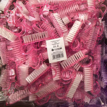 Szczoteczka do manicure i pyłu mała różowa 100szt