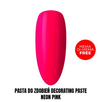 Pasta do zdobień Decorating Paste Nail Art Neon Pink HEMA/Di-HEMA Free 1kg