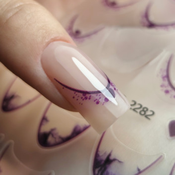 Naklejki samoprzylepne na paznokcie 5D/ French/ Francuska linia uśmiechu 20szt purple SD-2282