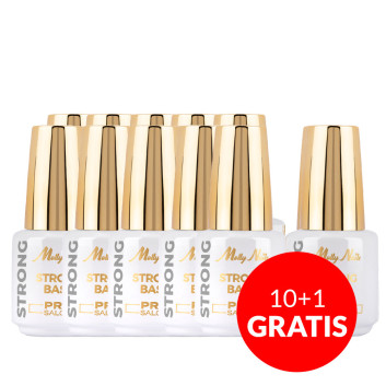 10+1gratis Baza hybrydowa Strong Base Pro Salon Molly Nails HEMA/Di-HEMA Free 15g