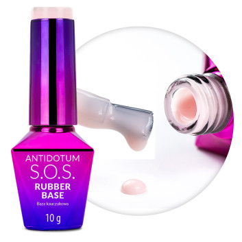 Baza kauczukowa elastyczne paznokcie manicure pedicure do mocowania ozdób S.O.S. Antidotum Molly Nails Powder Pink 10g