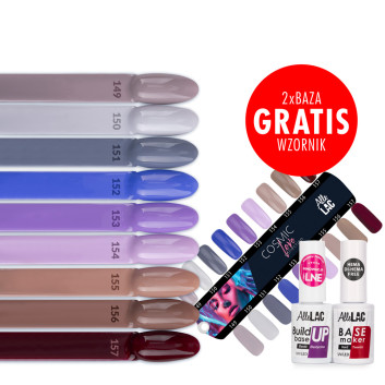Zestaw Cosmic Love AlleLac: 9 kolorów + Baza kauczukowa, Baza Build Up i wzornik do pomalowania GRATIS!